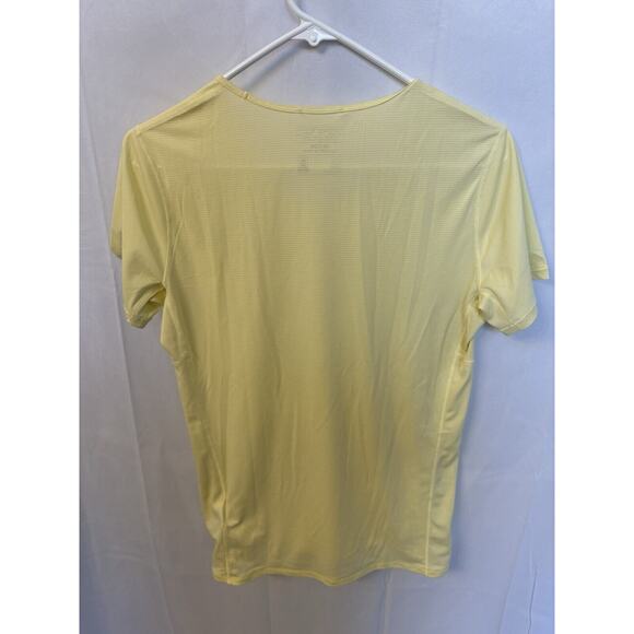 Patagonia Air Flow Lightweight Fast Drying Women T-shirt Sz M Yellow Athletic - Picture 9 of 10